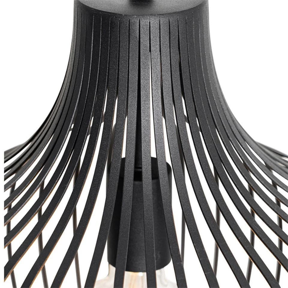 Qazqa Pendelleuchte Saffira Schwarz Modern Aluminium 1-flammig - Bild 4