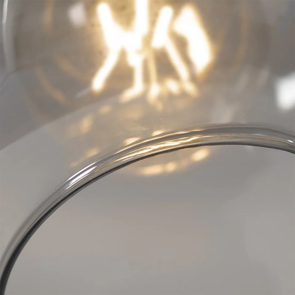 Qazqa Bogenlampe Zuzanna Grau Schwarz Art Deco E27