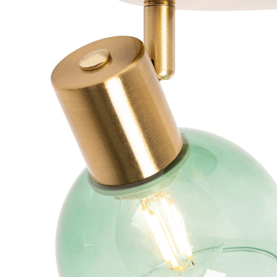 Qazqa LED Aufbaustrahler Vidro Art Deco Grün Gold Stahl - Bild 5
