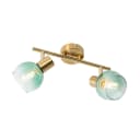 Qazqa LED Aufbaustrahler Vidro 2-flammig Grün Art Deco Stahl Bild 1
