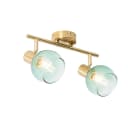 Qazqa LED Aufbaustrahler Vidro 2-flammig Grün Art Deco Stahl Bild 2
