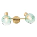 Qazqa LED Aufbaustrahler Vidro 2-flammig Grün Art Deco Stahl Bild 3