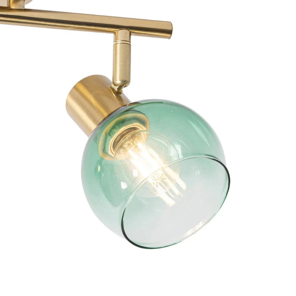 Qazqa LED Aufbaustrahler Vidro 2-flammig Grün Art Deco Stahl - Bild 5