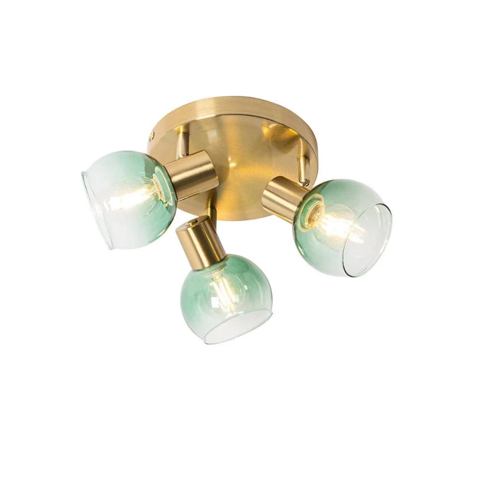 Qazqa LED Aufbaustrahler Vidro Art Deco 3-flammig Grün - Bild 2
