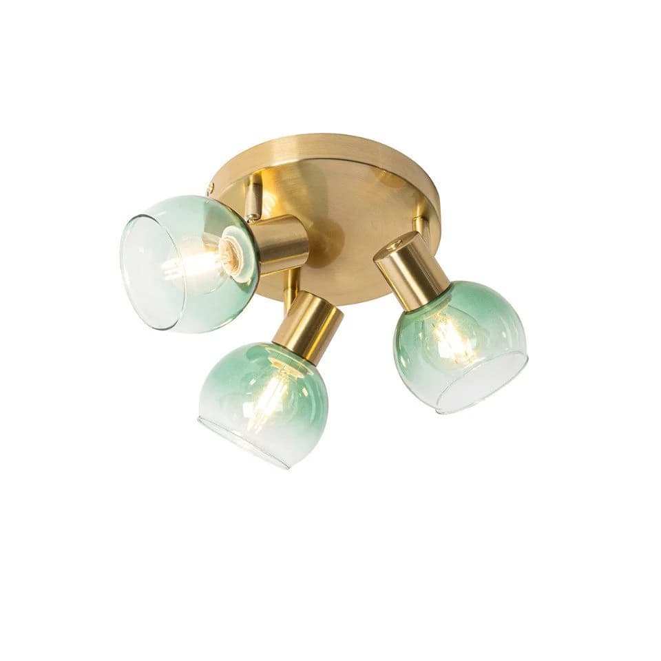 Qazqa LED Aufbaustrahler Vidro Art Deco 3-flammig Grün - Bild 5