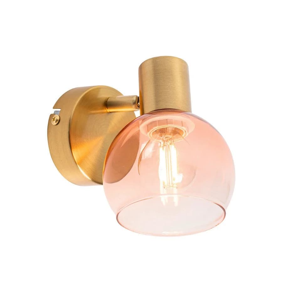 Qazqa LED Aufbaustrahler Vidro Rosa Art Deco Stahl E14
