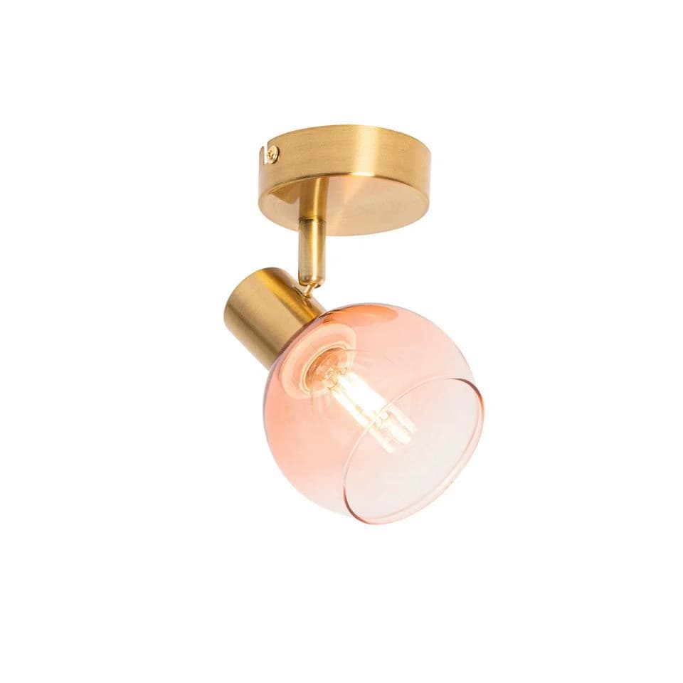 Qazqa LED Aufbaustrahler Vidro Rosa Art Deco Stahl E14 - Bild 2
