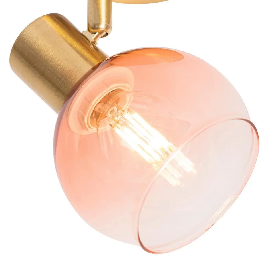 Qazqa LED Aufbaustrahler Vidro Rosa Art Deco Stahl E14 - Bild 4