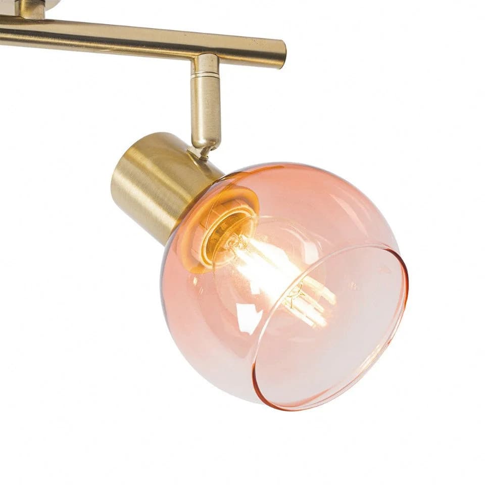 Qazqa LED Aufbaustrahler Vidro Rosa Art Deco Stahl 2-flammig - Bild 4