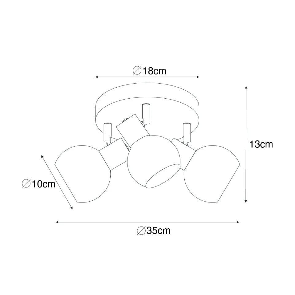 Qazqa LED Aufbaustrahler Vidro Art Deco Rosa 3-flammig E14 - Bild 3