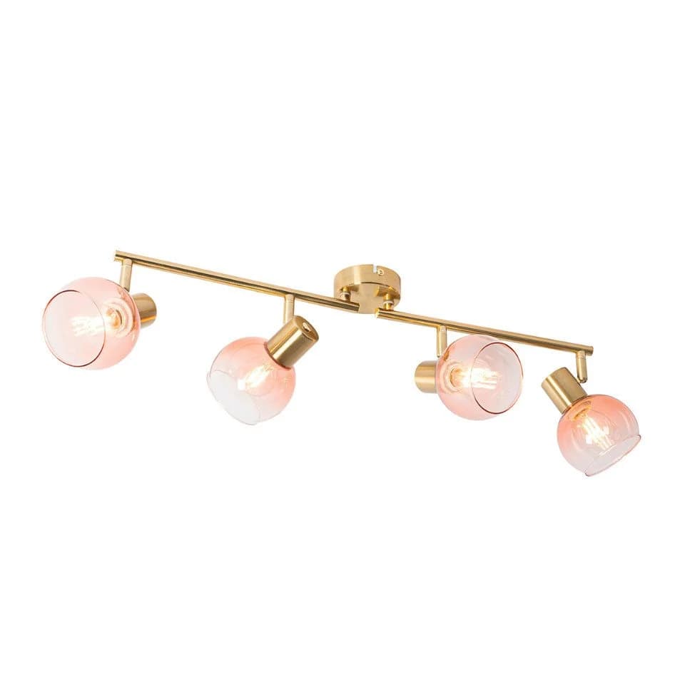 Qazqa LED Aufbaustrahler Vidro Rosa Art Deco 4-flammig E14 - Bild 2