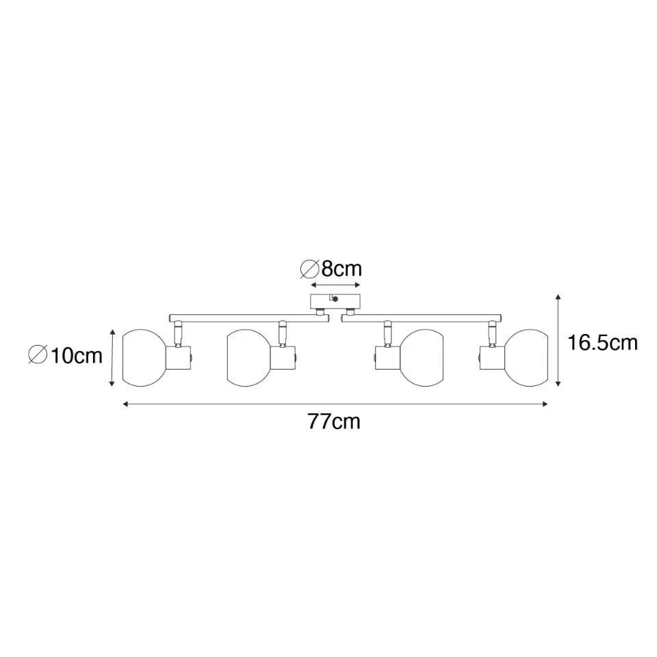 Qazqa LED Aufbaustrahler Vidro Rosa Art Deco 4-flammig E14 - Bild 3