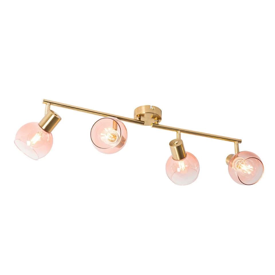 Qazqa LED Aufbaustrahler Vidro Rosa Art Deco 4-flammig E14 - Bild 5