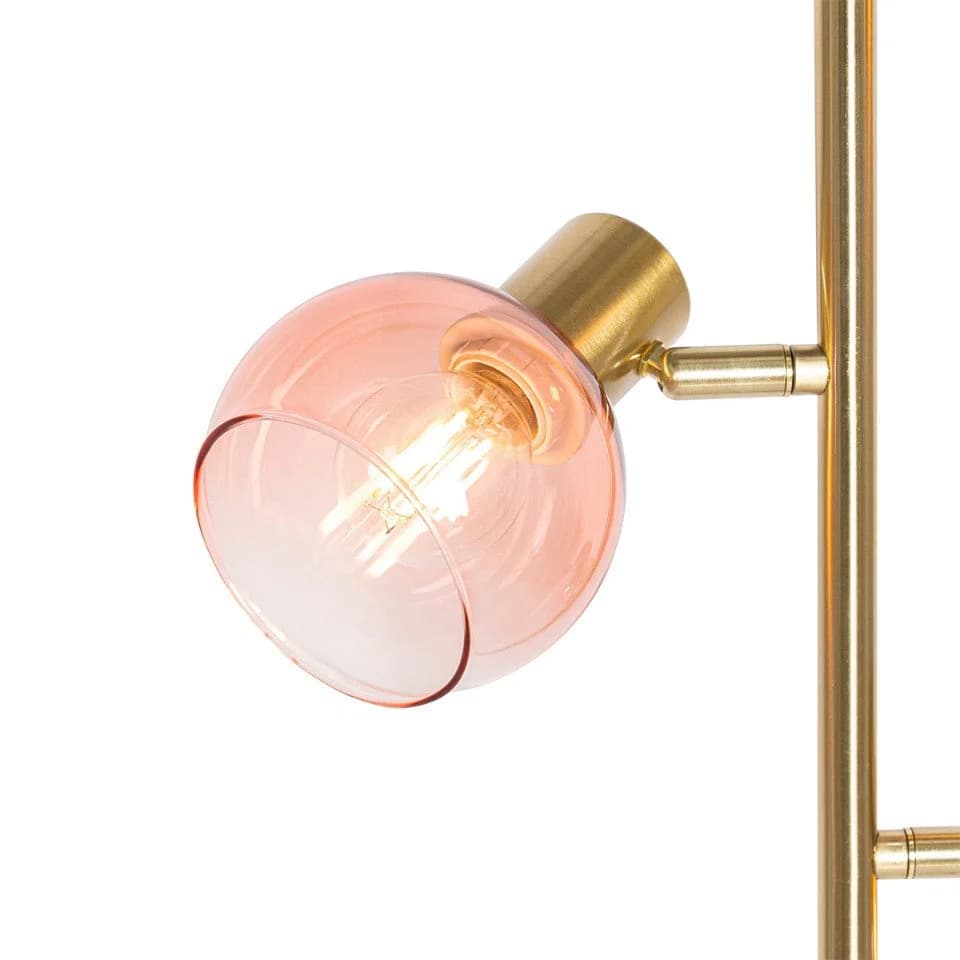 Qazqa Stehlampe Vidro Rosa Art Deco Stahl 3-flammig E14 - Bild 3