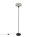 Qazqa Stehlampe Bizle Grau Art Deco Rauchglas Bild 2