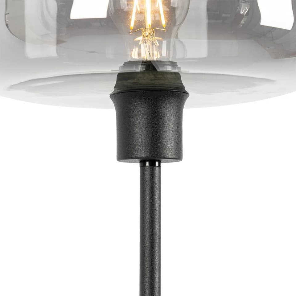 Qazqa Stehlampe Bizle Grau Art Deco Rauchglas - Bild 4