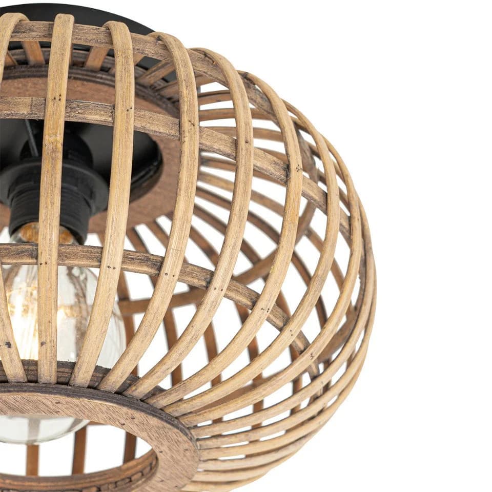 Qazqa Deckenleuchte Amira E27 Bambus Orientalisch Naturel
