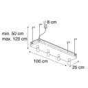 QAZQA Pendelleuchte Shelf Schwarz Holz Industrie Dimmbar Bild 3