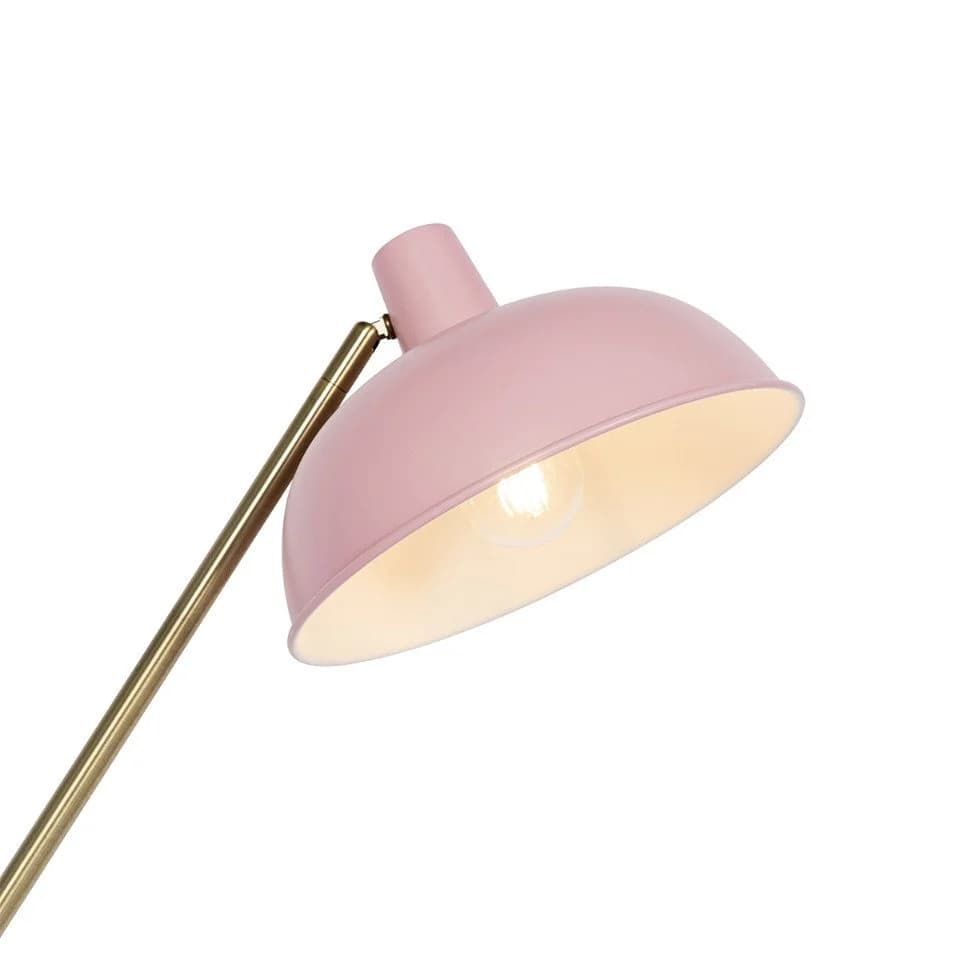 Qazqa Stehlampe Milou Rosa Retro Stahl