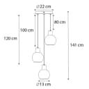QAZQA Pendelleuchte Vidro Grau Rauchglas E27 Dimmbar Bild 3