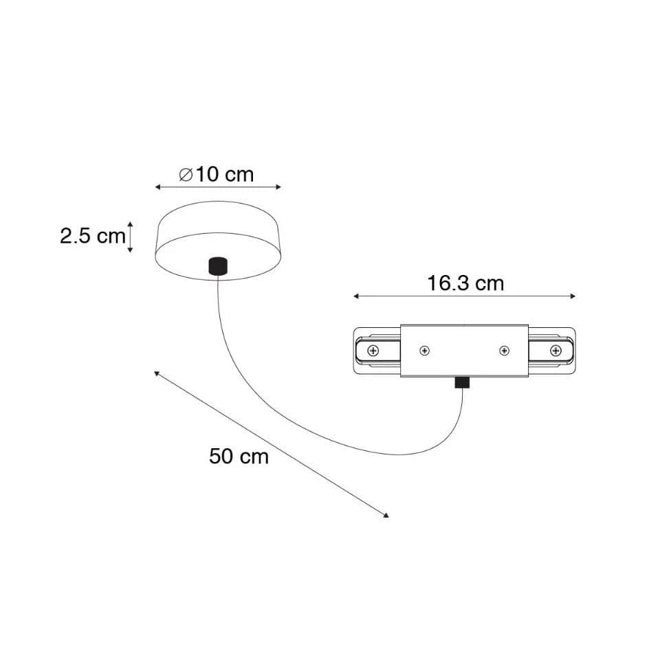 Qazqa Stromschienensystem Iconic jeana I-Einspeisung Schwarz Stahl - Bild 3