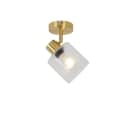 Qazqa Aufbaustrahler Laura Art Deco Gold Glas E27 Bild 2