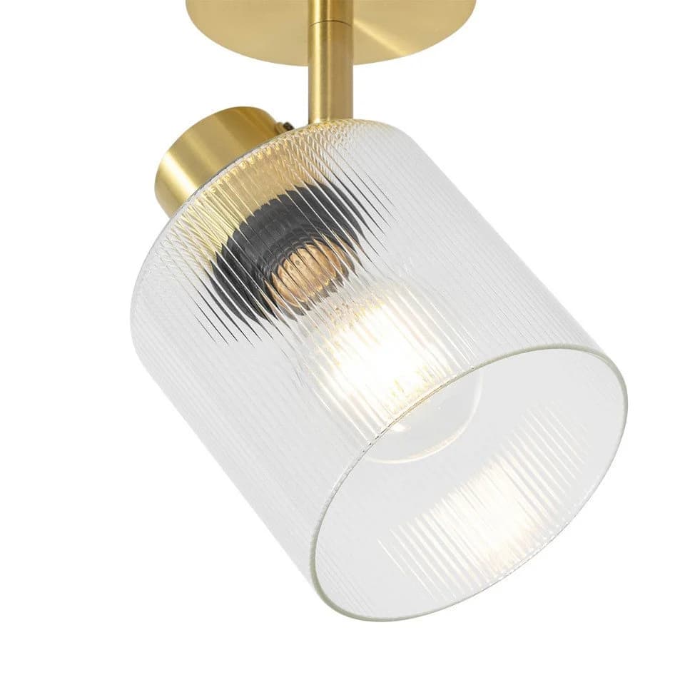 Qazqa Aufbaustrahler Laura Art Deco Gold Glas E27 - Bild 4