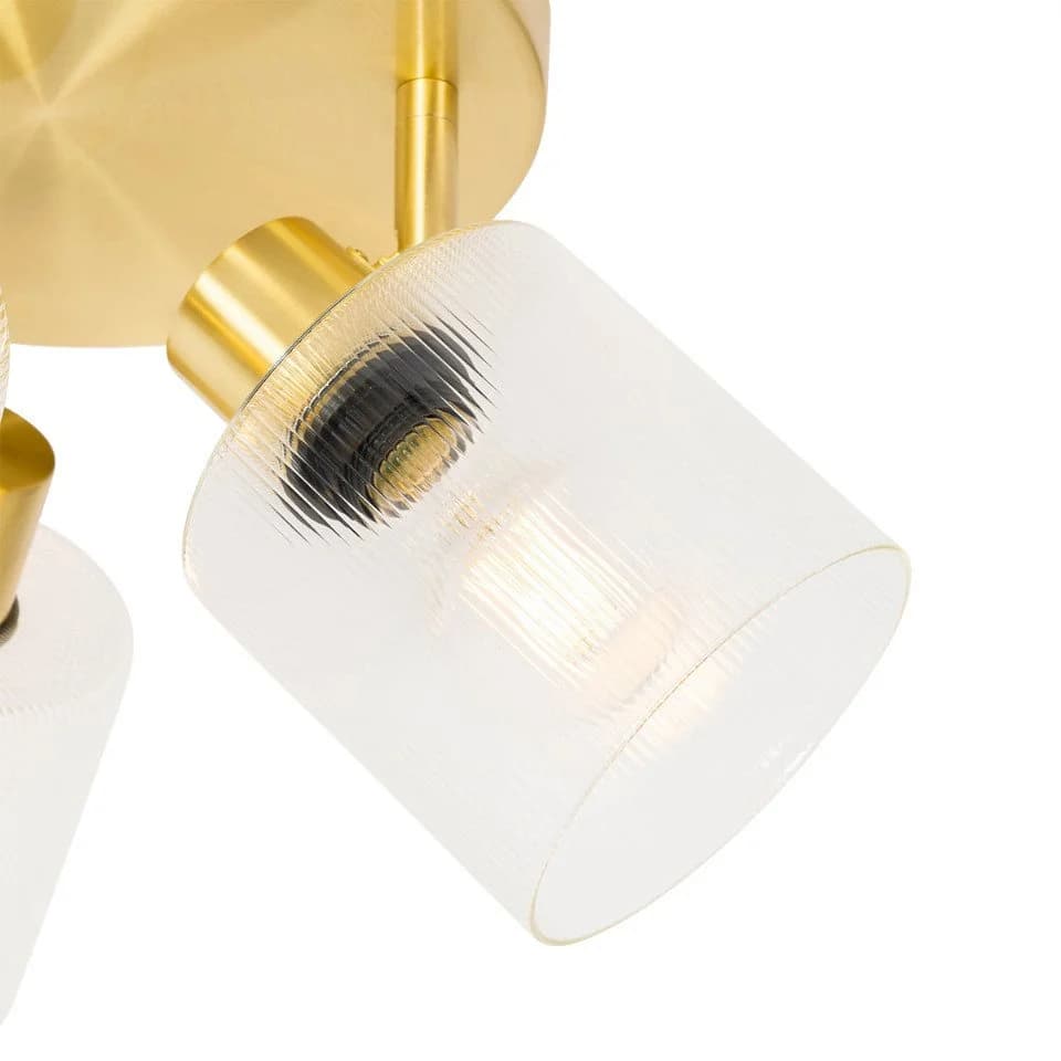 Qazqa Aufbaustrahler Laura E27 Gold Glas Art Deco