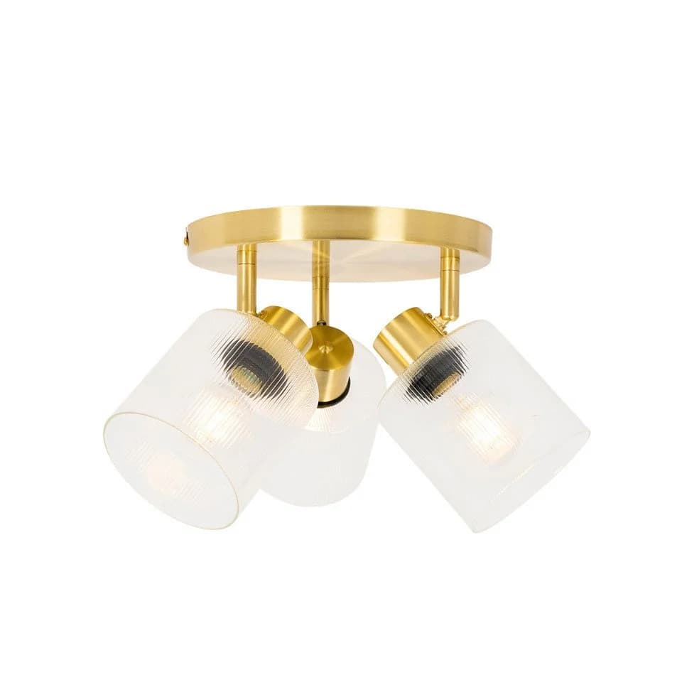 Qazqa Aufbaustrahler Laura E27 Gold Glas Art Deco - Bild 5