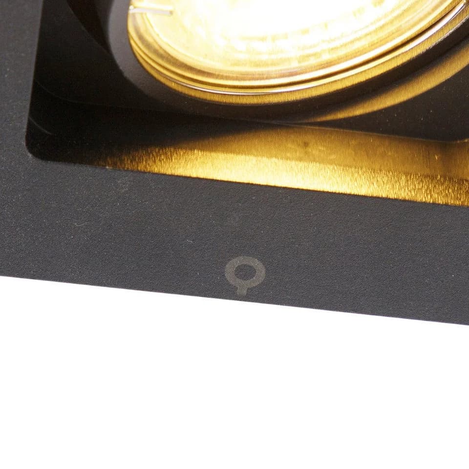Qazqa LED Einbaustrahler Qure Schwarz Modern Aluminium
