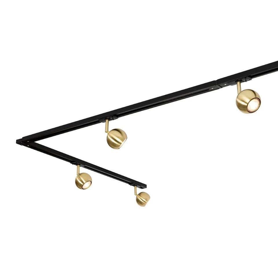 Qazqa Schienensystem-Sets Iconic gissi, 5 Strahler, GU10, Gold/Schwarz - Bild 4