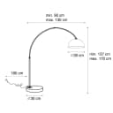 Qazqa Stehlampe Arc Basic LED E27 Messing Modern Stahl Bild 1