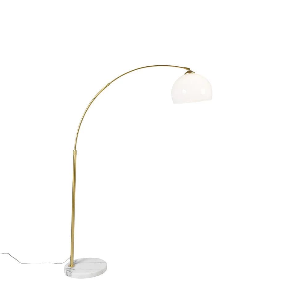 Qazqa Stehlampe Arc Basic LED E27 Messing Modern Stahl - Bild 5