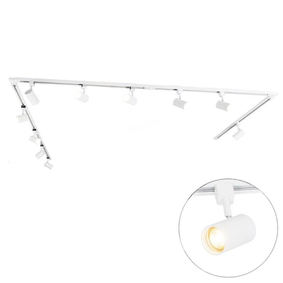 Qazqa Schienensystem Jeana 10-flammig Weiß Stahl Modern - Bild 2