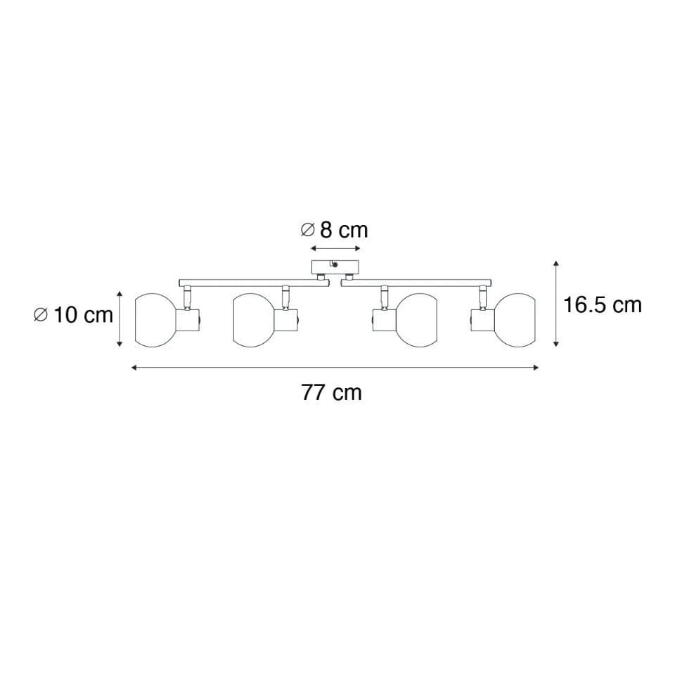 Qazqa LED Aufbaustrahler Anouk, 4-flammig, Gold, Art Deco - Bild 3