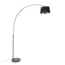 Qazqa Stehlampe Arc LED Schwarz Modern Stahl Bild 2