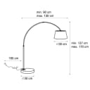 Qazqa Stehlampe Arc LED Schwarz Modern Stahl Bild 3