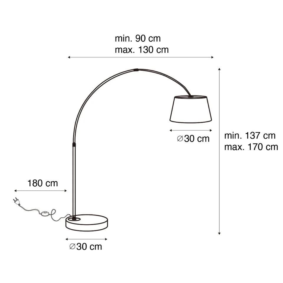 Qazqa Stehlampe Arc LED Schwarz Modern Stahl - Bild 3
