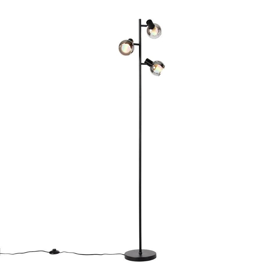 Qazqa Stehlampe Vidro LED 3-flammig Schwarz Art Deco - Bild 2