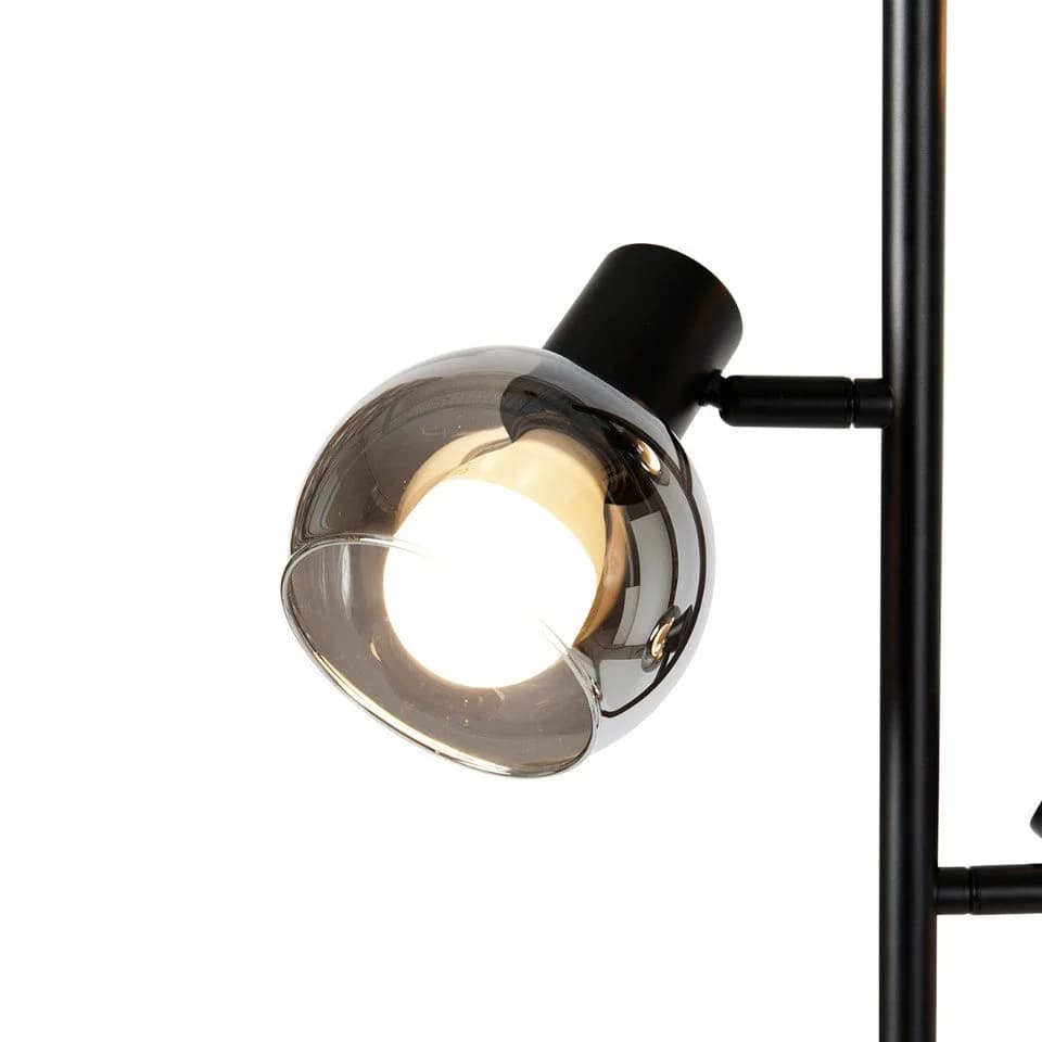 Qazqa Stehlampe Vidro LED 3-flammig Schwarz Art Deco - Bild 4