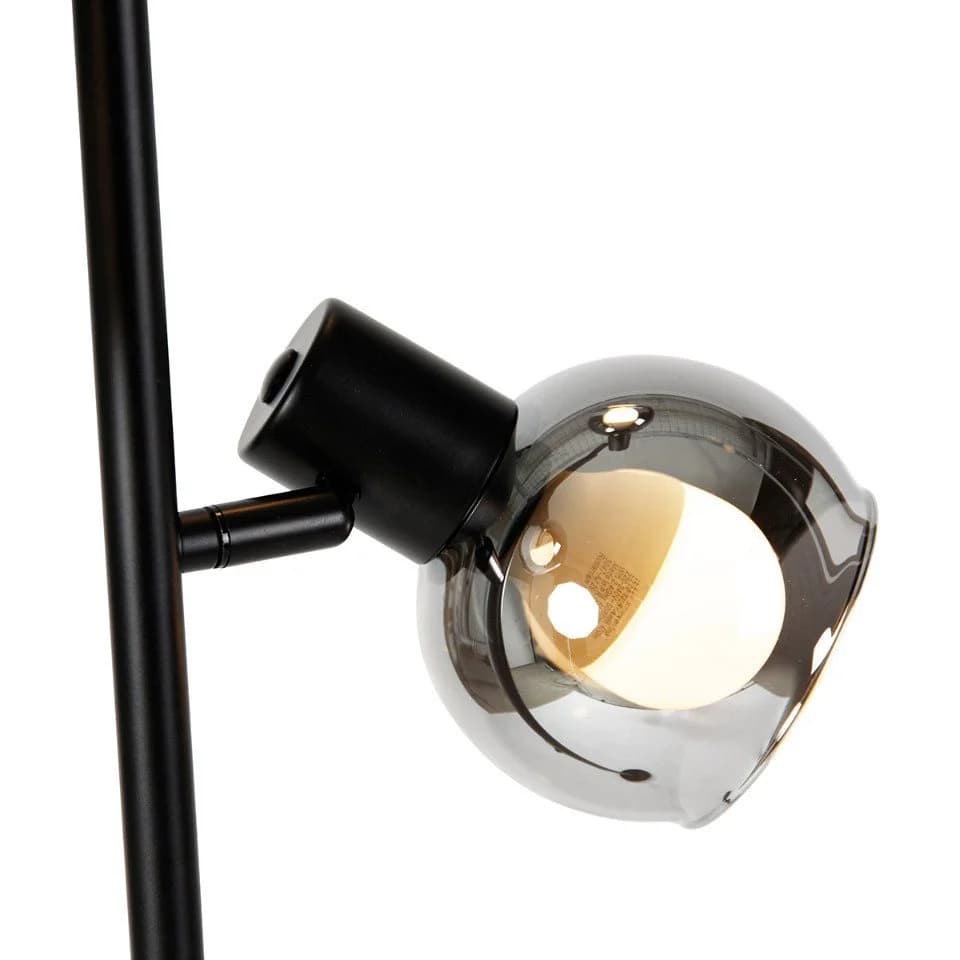 Qazqa Stehlampe Vidro LED 3-flammig Schwarz Art Deco - Bild 5