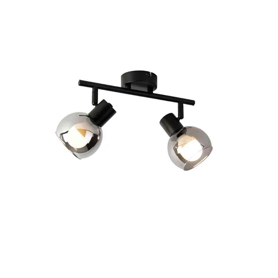 Qazqa LED Aufbaustrahler Vidro Schwarz Art Deco Glas 2-flammig - Bild 2