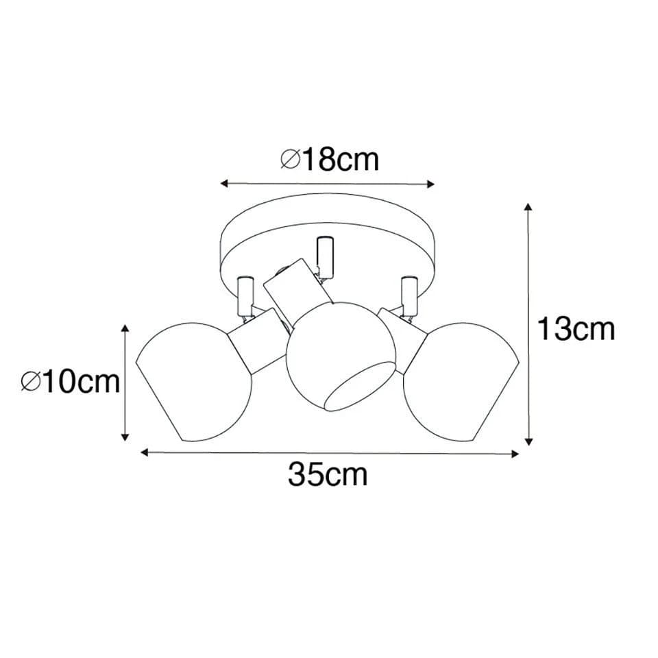 QAZQA LED Aufbaustrahler Vidro Schwarz Glas Art Deco Dimmbar - Bild 3