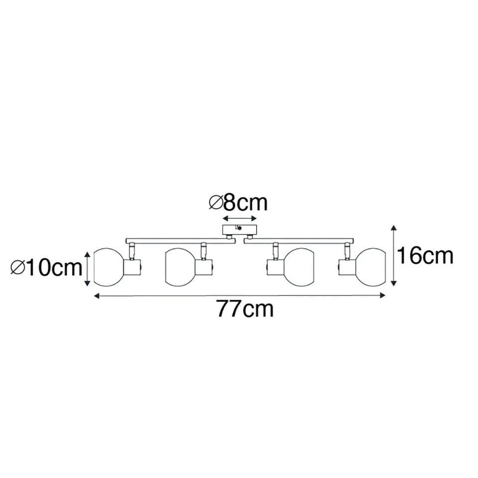 Qazqa LED Aufbaustrahler Vidro Schwarz Dimmbar Art Deco