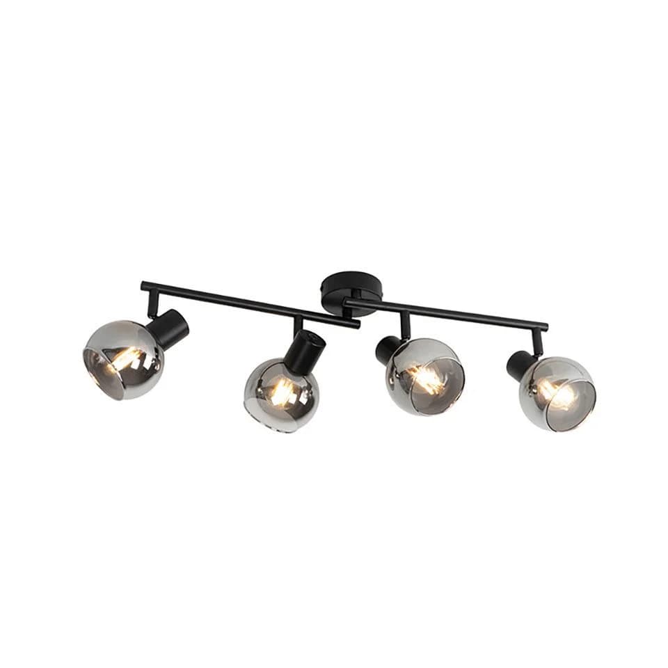 Qazqa LED Aufbaustrahler Vidro Schwarz Dimmbar Art Deco - Bild 2