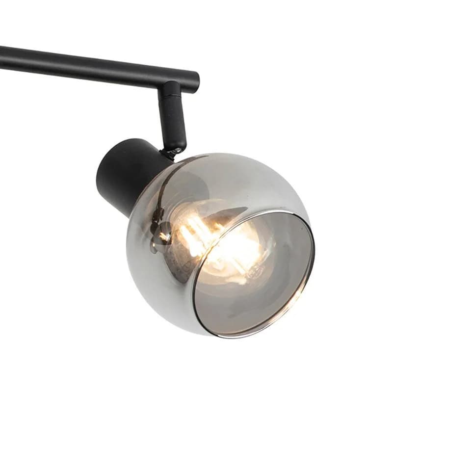 Qazqa LED Aufbaustrahler Vidro Schwarz Dimmbar Art Deco - Bild 3