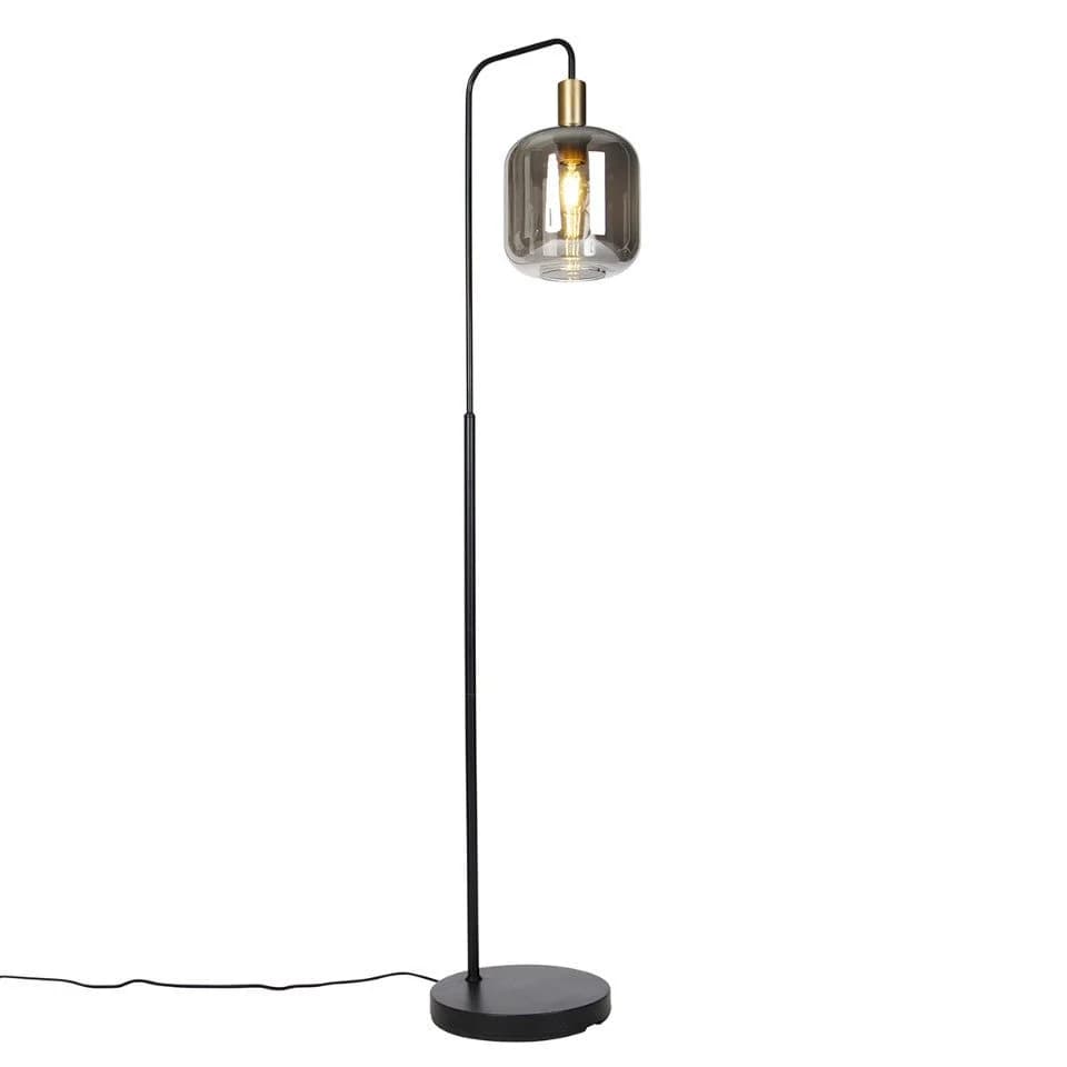 Qazqa Stehlampe Zuzanna LED E27 Grau Design Glas - Bild 2