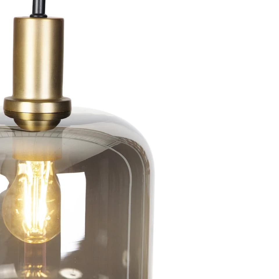 Qazqa Stehlampe Zuzanna LED E27 Grau Design Glas - Bild 3