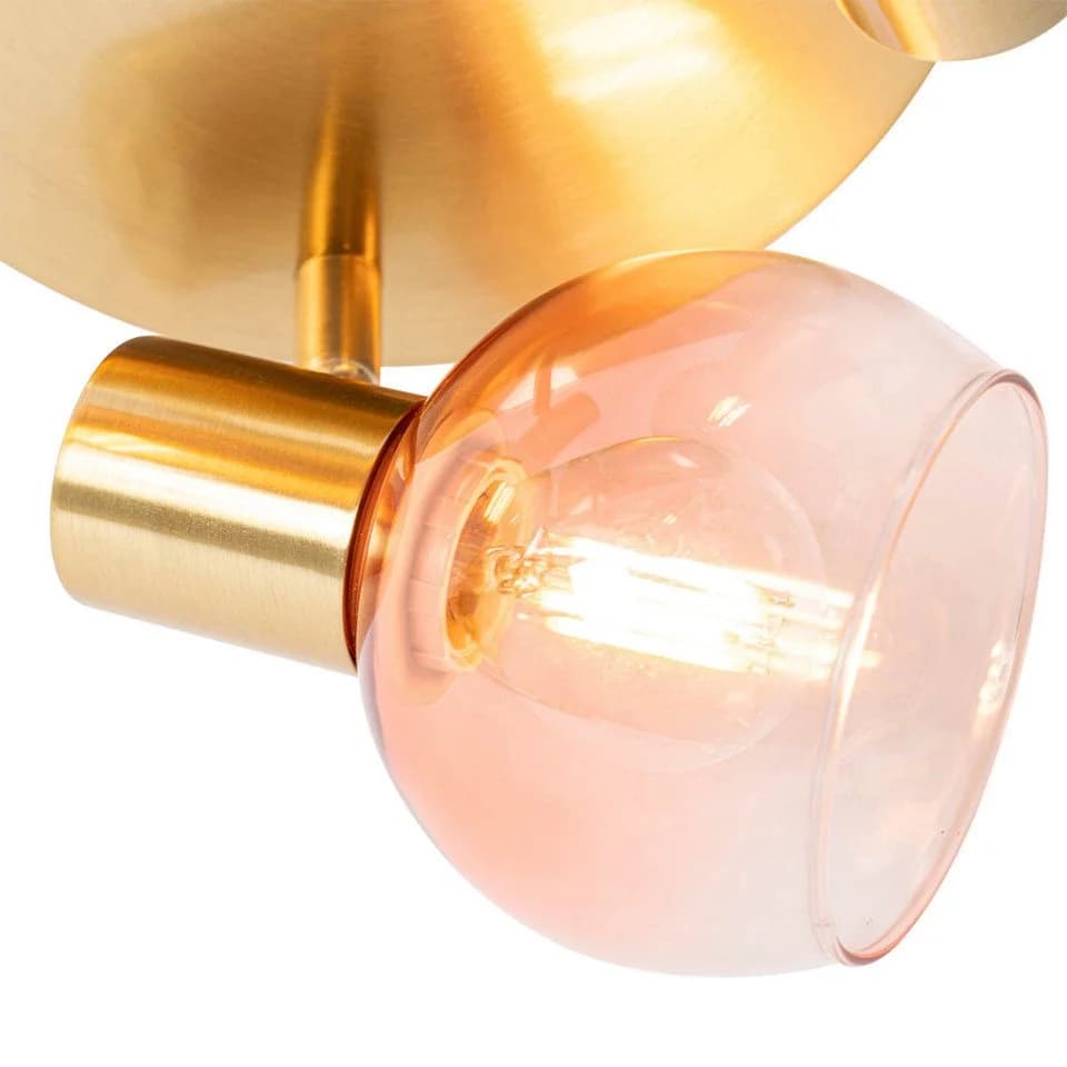 QAZQA LED Aufbaustrahler Vidro Dimmbar Rosa Stahl Art Deco