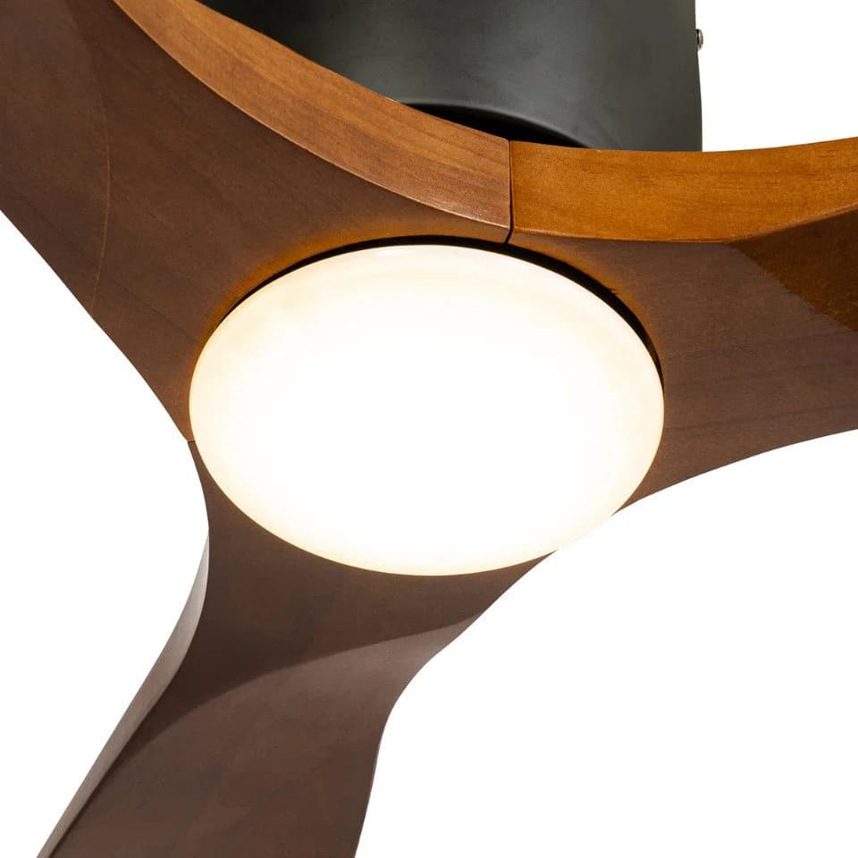 Qazqa Deckenventilator Jerri LED Braun Stahl Modern